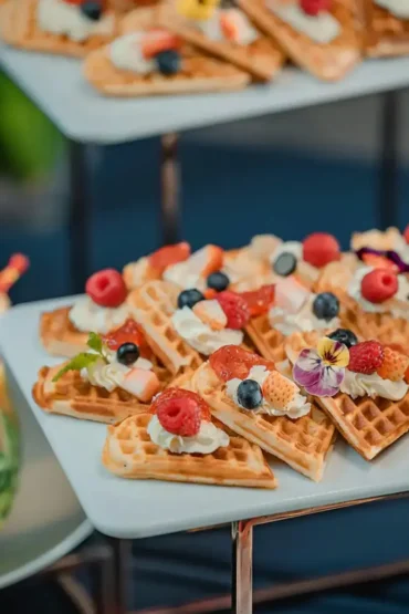 breakfast and brunch buffet with waffles
